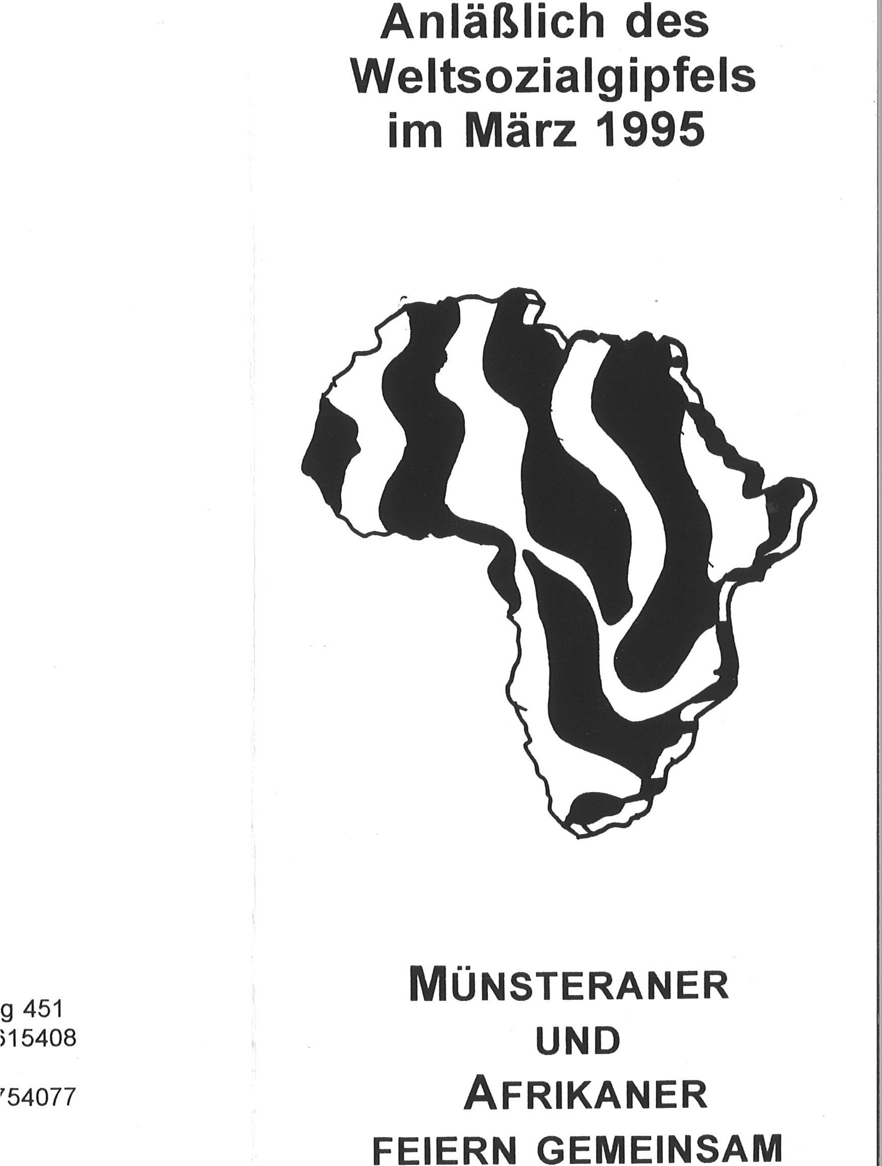 Flyer-Titel: Münsteraner und Afrikaner feiern gemeinsam, 1995